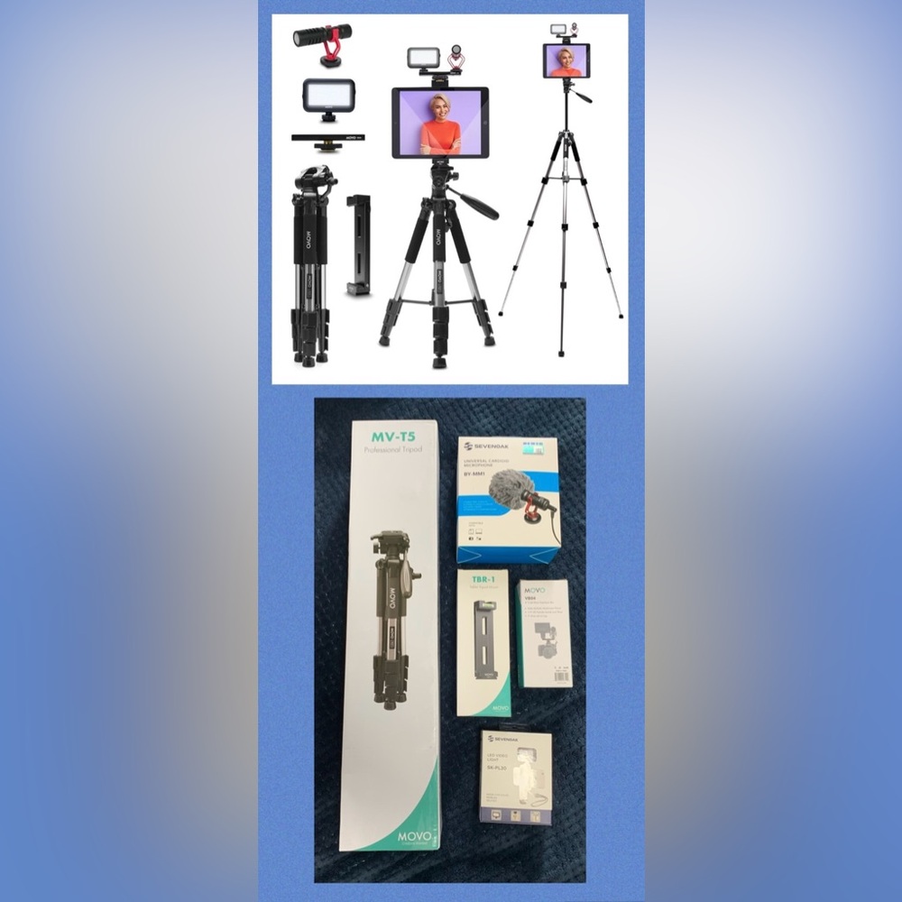 Tablet iPad Vlogging Kit - You Tube Starter Kit
Microphone Tripod & more ALL NIB